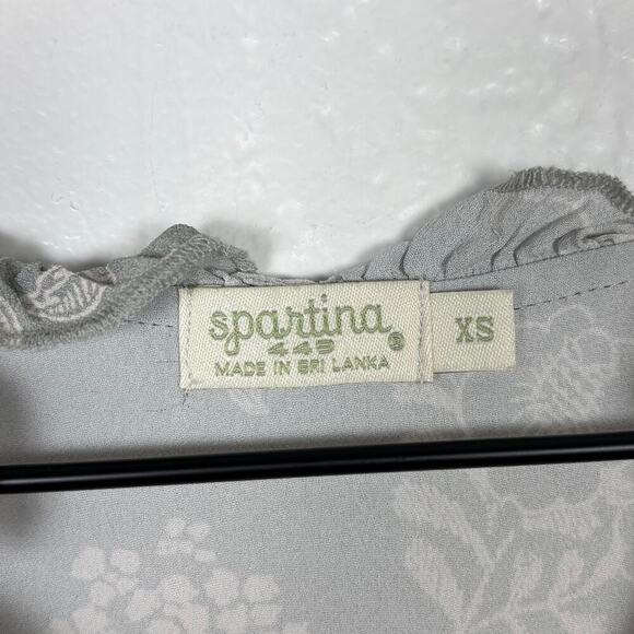 Spartina 449 Floral Long Sleeve V-Neck Tiered Mini Dress Size XS - Picture 3 of 4